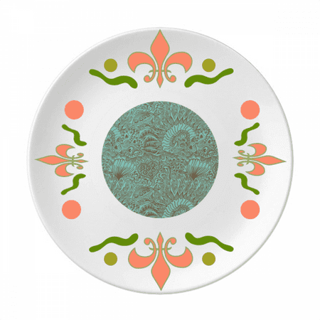 

Line Drawing Blue Fishes s Flower Ceramics Plate Tableware Dinner Dish