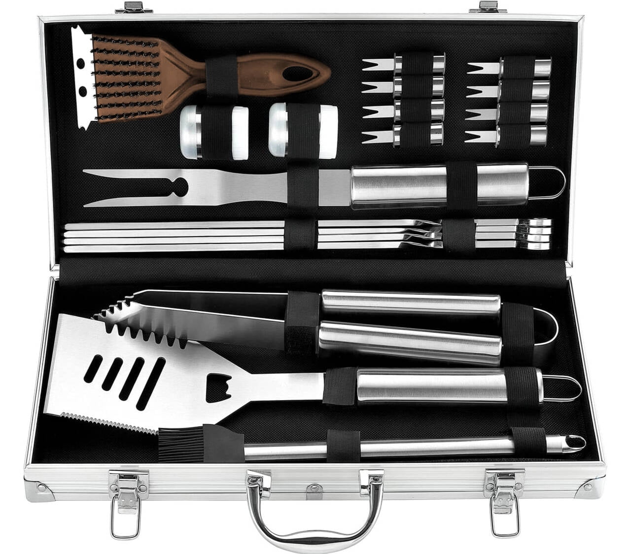 ROMANTICIST 20pcs Professional BBQ Accessories Set - Heavy-Duty Stainless Steel Grill Tool Kit, Perfect Holiday Gift for Christmas & Fall & Winter Grilling, Camping & Family Gatherings