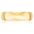 thumbnail image 5 of 14K Solid Yellow Gold 6mm Half Round Plain Classic Wedding Band Ring, 5 of 12