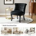 thumbnail image 6 of Velvet Accent Armless Chair Set of 2 Upholstered Tufted Wingback Chair Button Single Sofa Home Bedroom Black, 6 of 12