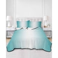thumbnail image 3 of Teal Ombre Summer Quilt Set Twin XL Size,Soft Quilted Bedding Set with 2 Pillow Shams,Turquoise White Gradient Modern Abstract Art Lightweight All Season Bedspread Coverlet for Bedroom 68"x98", 3 of 6