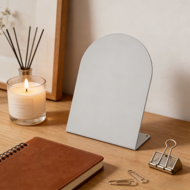 Deeceymbur Arched Top Metal Note Board Desktop Bulletin Board Notes Photos Magnets Office Home Desk Decor Organization