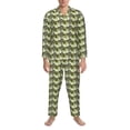thumbnail image 3 of Salouo pelecus cultratus Print Button-Front Long Sleeve Pajama Set for Men, Soft 2Pjs Men's Long Sleeve Sleepwear-XX-Large, 3 of 7