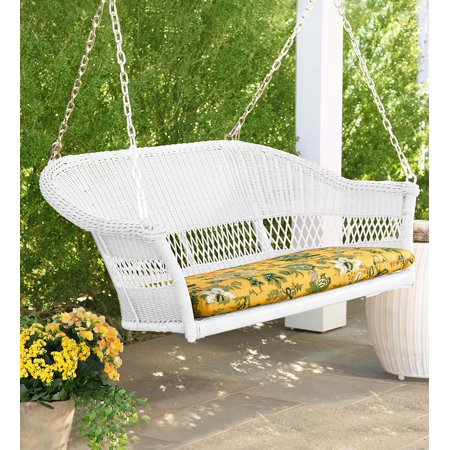 Easy Care Outdoor Wicker Hanging Porch Swing Walmart Com