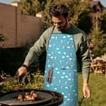 thumbnail image 4 of Blue Cartoon Unicorn Head Star Cloud Apron-Garden Aprons for Women with Pockets-Cotton Linen Waterproof Kitchen Cooking Gardening Aprons Adjustable for Kitchen,Cooking,BBQ and Salon 33x27 Inch, 4 of 7