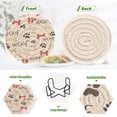 thumbnail image 4 of Haosy Set of 6 Drink Woven Coaster with Holder Heat Resistant Non-Slip Bar Coasters 4 Inches Cute Dog Paw and Bones, 4 of 7