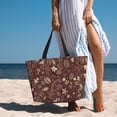 thumbnail image 6 of Daiia Coffee and Flowers Beach Travel Bag - Water-Resistant Beach Bag, Lightweight Tote with 7 Pockets for Women and Men - Gym,Pool,Camping,Reusable Grocery Bag, 6 of 7
