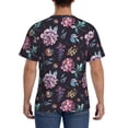 thumbnail image 3 of Bixox Men's Roses Flowers Printed Short Sleeve Skinny Athletic T-Shirt, 3 of 6