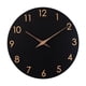 thumbnail image 2 of Reloj de pared moderno y silencioso de 10 pulgadas, reloj de pared decorativo de madera redondo para Negro, 2 of 9