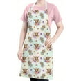 thumbnail image 5 of White Highland Cow Flower Dress Pattern Apron-Garden Aprons for Women with Pockets-Cotton Linen Waterproof Kitchen Cooking Gardening Aprons Adjustable for Kitchen,Cooking,BBQ and Salon 33x27 Inch, 5 of 7