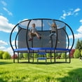 thumbnail image 6 of Betisef 12 FT Recreational Trampoline W/ Safety Enclosure Net – Indoor & Outdoor Use, Round Trampoline For Kids Blue, 6 of 10