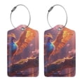 thumbnail image 3 of Sikiie Fantasy Bird Illustration Luggage Tag for Suitcase Leather Baggage Tag with Stainless Steel Loop Privacy Cover for Women Men Girls-1, 3 of 5