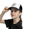 thumbnail image 5 of PAYOHTO Kids Pink Flamingo Green Palm Baseball Hat Back Adjustable Mesh Breathable Hats Black Trucker Cap Outdoor Fishing Sun Caps for Boys or Girls ages 4-10, 5 of 9