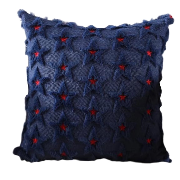 Independence Day Throw Pillow Cover Patriotic Fourth of July Decorative Cushion Case Memorial Day Home Decor Soft Durable Fabric Accent 18 x 18in