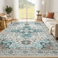 thumbnail image 3 of 5x7 Area Rug Living Room Rugs - Washable Boho Rug Vintage Oriental Distressed Farmhouse Large Thin Indoor Carpet for Living Room Bedroom Under Dining Table Home Office-BrownGreen, 3 of 11