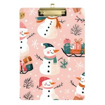 FORMRS Acrylic Clipboard with Low Profile Clip Standard A4 Letter Size, 12.5" x 9", Christmas Snowman
