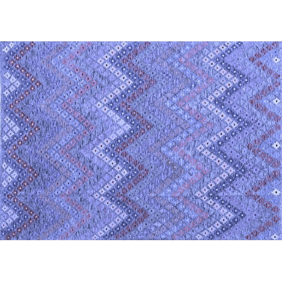 Ahgly Company Machine Washable Indoor Rectangle Southwestern Blue Country Area Rugs, 7' x 9'