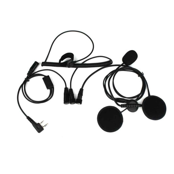 Auriculares PTT de 2 pines con micrófono para casco de motocicleta Walkie Talkie para Kenwood / Baofeng / Retevis / TYT Radio bidireccional C2160A Inevent TX0631-00