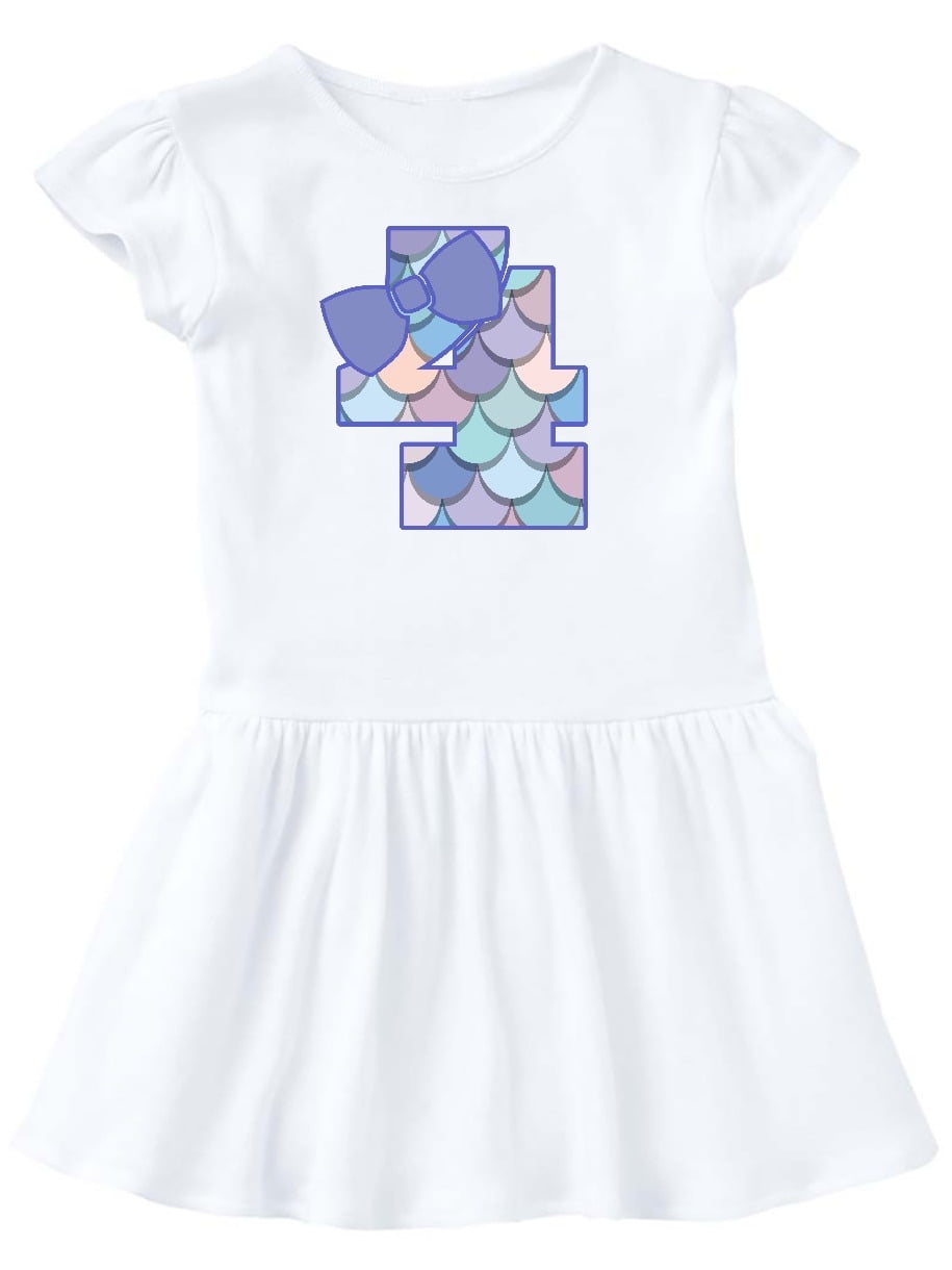 INKtastic 4th Birthday Mermaid 4 Year Old Toddler Dress