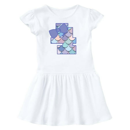 

Inktastic 4th Birthday Mermaid 4 Year Old Gift Toddler Girl Dress