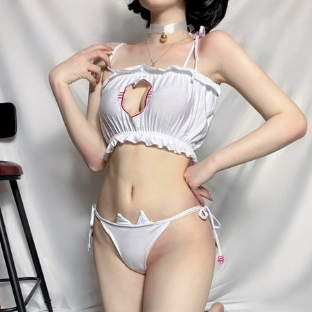 

Cosplay Lingerie For Women Sexy Cosplay Uniform Cat Flirty Suit Hollowed-Out Embroidered Open-Chest Lingerie Underwear