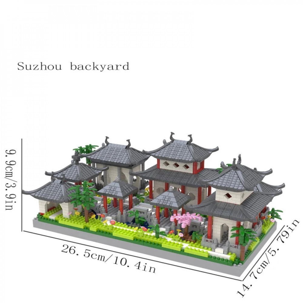 Bamboohart Suzhou Garden puzzle micro particle assembly type building block ethnic style building block toy