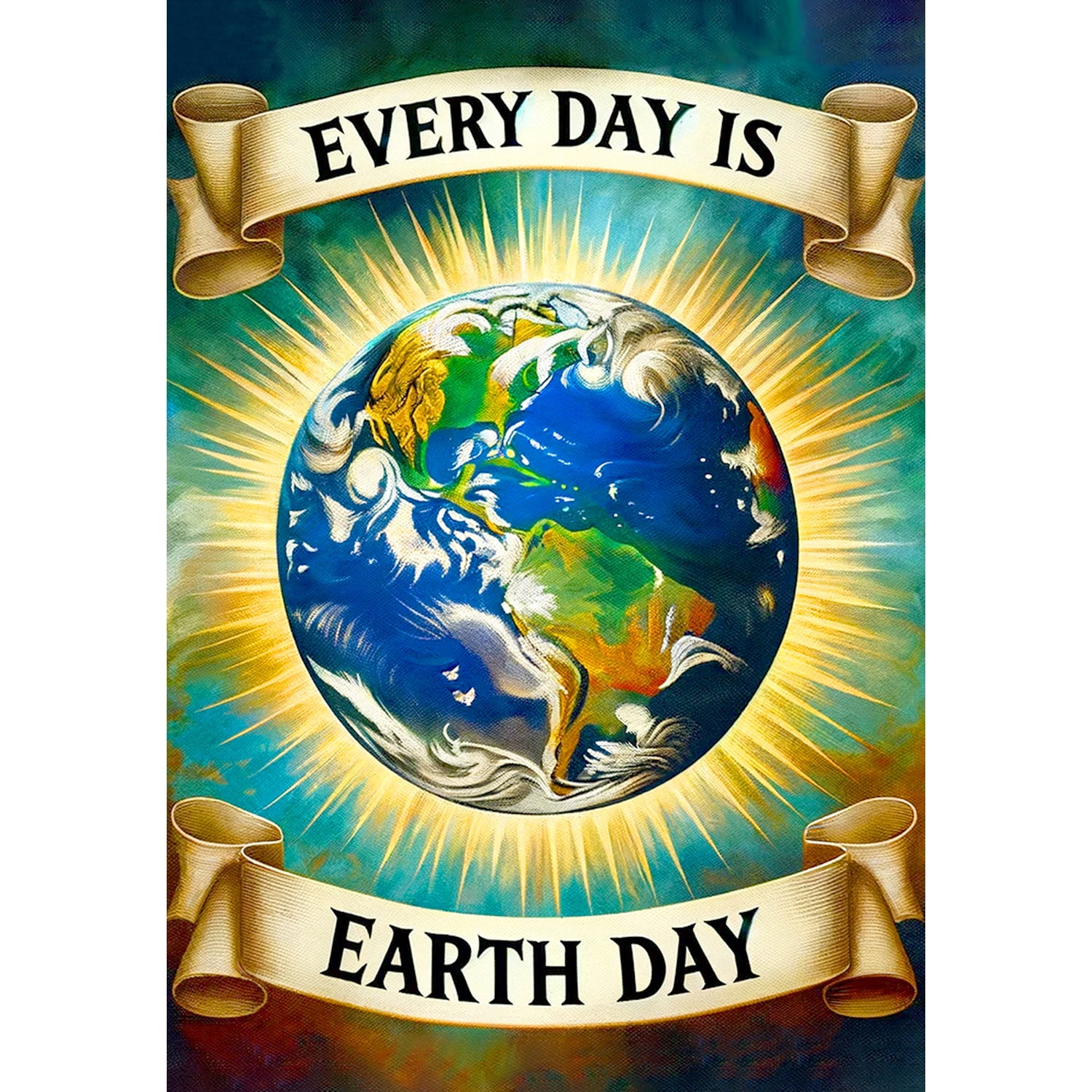 America Forever Earth Day House Flag Double Sided, 28 x 40 inch Every Day Earth Day Environment Awareness Flag, Eco Friendly Outdoor Decor, Environmental Protection Yard Flag
