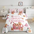 thumbnail image 2 of Feelyou Gingerbread Man Child Bedding Comforter Set, Pink Xmas Tree Twin Comforter Sets, Sweet Christmas Theme Reversible Bedding Set, Microfiber Bedroom Decor, 2 Pieces, 2 of 8