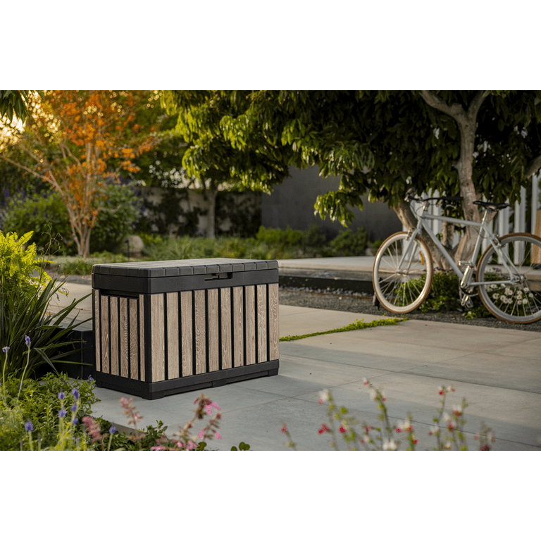 Keter Kentwood 50-Gallon Resin Deck Box, Ashwood photo 7