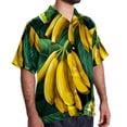 thumbnail image 2 of Banana Men's Short Sleeve Button Down Hawaiian Shirts for Summer Beach Casual Printed Style, 2 of 6