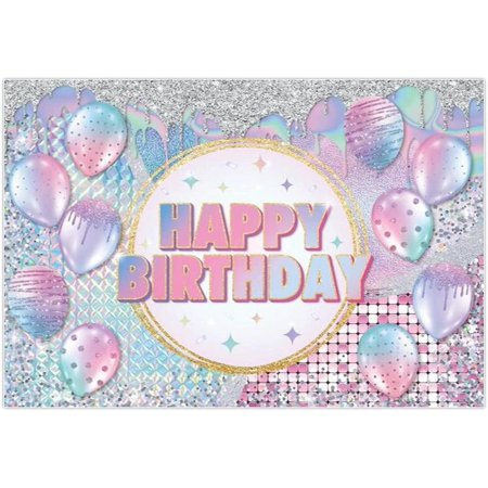 Joywei68 X 45 Hologramme Joyeux Anniversaire Toile De Fond Pastel Chic Colore Fond Fille ay Baby Shower Party Supplies Gateau Table Decor Cadeau Photobooth Favors Props Walmart Canada