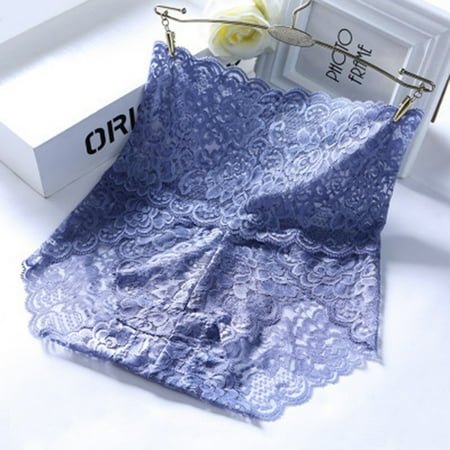 SnnmBlm Underwear for Women Plus Size Women s Brief Underwear Floral Lace Boyshort Panties High Waist Panty Purple M
