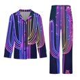 thumbnail image 3 of Neon Cactus Desert Women's Long Sleeve Flannel Pajama Set Sleepwear M, 3 of 5