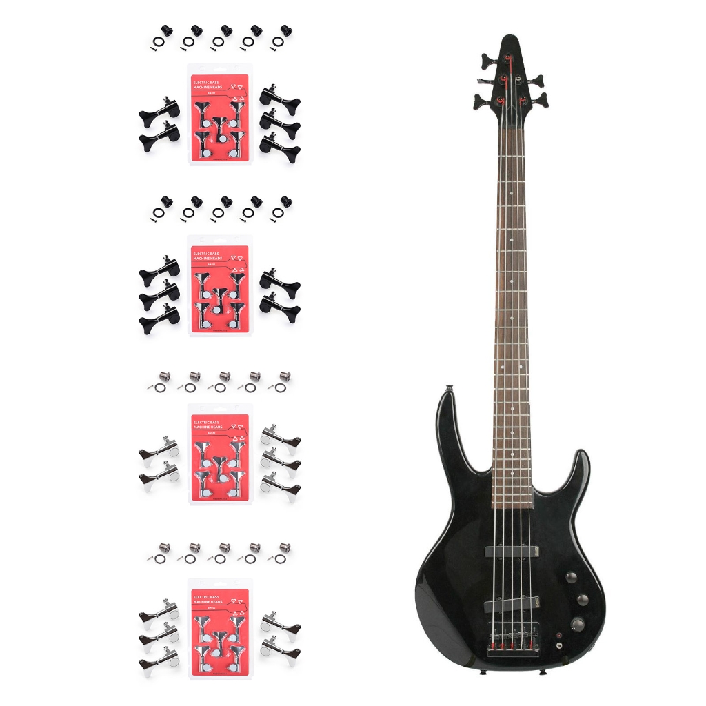 Set of 5 Guitar String Knobs Suitable for Acoustic and Electric Guitars Featuring Metal Designd and Easy Installation