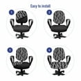 thumbnail image 4 of Leaves Office Chair Slipcover, Striped and Surreal Monochrome Leafy Pattern Exotic Plants Modern, Protective Stretch Decorative Fabric Cover, Standard Size, Charcoal Grey and White, by Ambesonne, 4 of 5