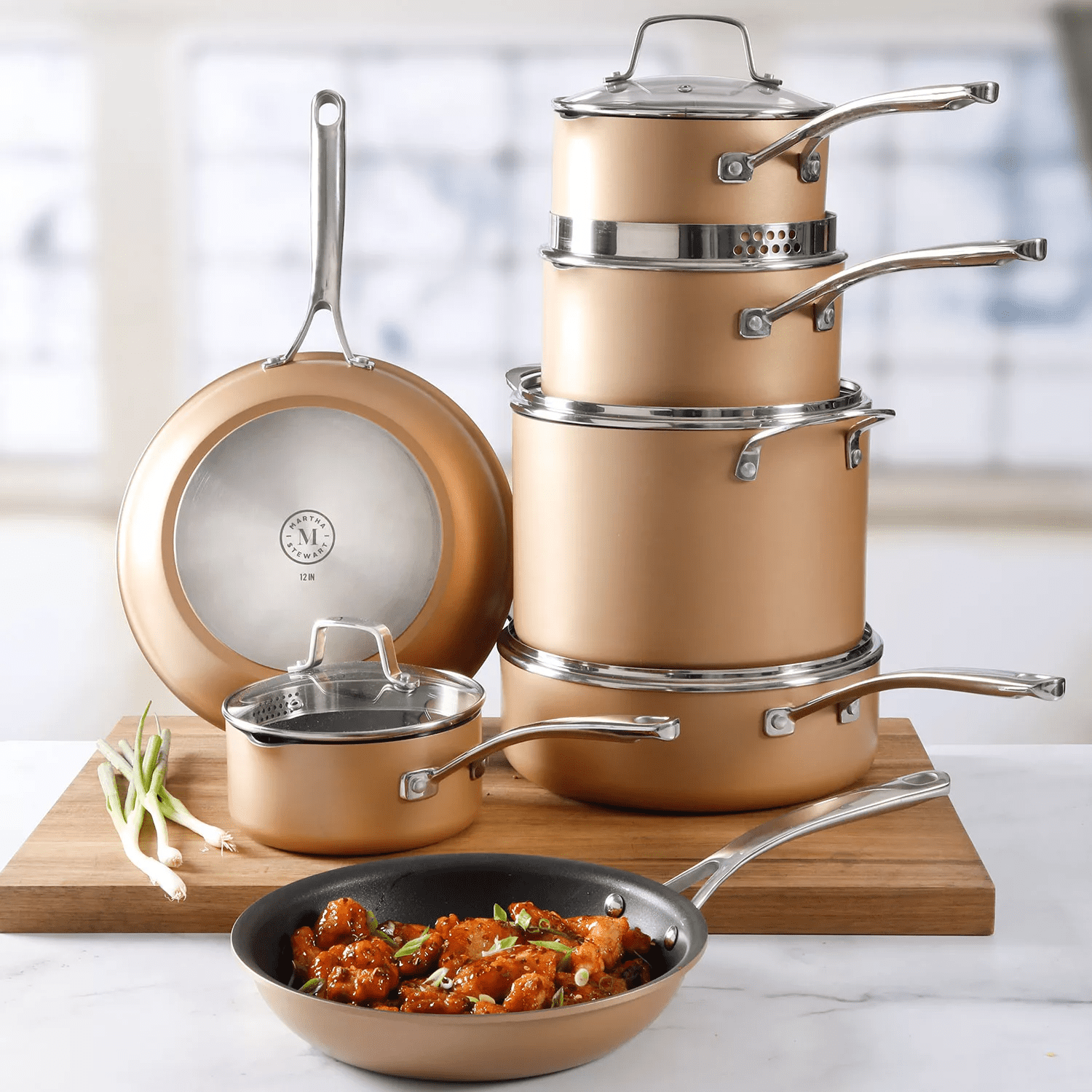 Martha Stewart Stainless-Steel 12-Piece Cookware Set 