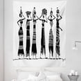 thumbnail image 1 of African Tapestry, Sketch of Local Women Jugs Silhouettes Patterned Dresses, Fabric Wall Hanging Decor for Bedroom Living Room Dorm, 5 Sizes, Black and White, by Ambesonne, 1 of 1