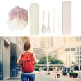 thumbnail image 4 of Portable Toothpaste Box Bath Ball Spoon Fork Chopsticks Cutlery Storage Box Travel Camping SetBeige, 4 of 13