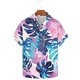 thumbnail image 5 of Camisas de Manga Larga para Hombres Moda Casual Floral Estampado Hawaiano Solapa Botón Superior, Ligero para Primavera Verano, 5 of 8