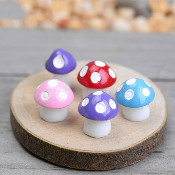 D-GROEE 50 Pieces Mini Mushrooms for Fairy Garden Resin Mushrooms Miniature Figurines Colorful Miniature Garden Ornaments Fairy Garden Accessories for Micro Landscape, Plant Pots, Bonsai Craft Decor