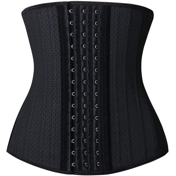 YIANNA Breathable Waist Trainer for Women Underbust Latex Sport Girdle Corsets Cincher Hourglass Body Shaper,YA11533-Black-5XL