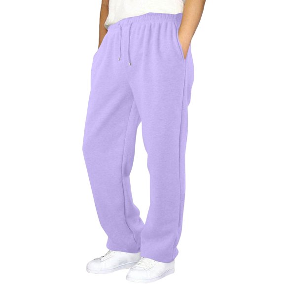 Resicozy Baggy Sweatpants Men Casual Straight Wide Leg Sweat Pants Athletic Workout Gym Jogger with Pockets 2026 Light Purple 5XL