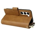thumbnail image 4 of Allytech Samsung Galaxy S23 Wallet Case with 9 Card Slots & Zipper Pouch for Women Men, Magnetic Closure Kickstand Durable PU Leather Wristlet Strap Folio Flip Luxury Cover - Brown, 4 of 8