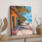 Tropical Beach House Canvas Wall ArtPerfect for Living RoomBathroomKitchenOffice Decor