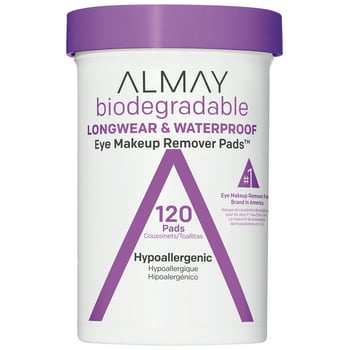 Almay Biodegradable Longwear & Waterproof Eye Makeup Remover, 120 Pads