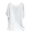 thumbnail image 6 of SDNall Linen T-Shirts for Women Fashion Summer Loose Solid T-Shirt Short Sleeve Casual Blouse Womens Summer Tops (White, Sizes S-XXL), 6 of 9