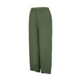 thumbnail image 5 of IDALL Capri Pants for Women Linen Pants Women Women Pants Casual Summer Elastic High Waist Straight Leg Wide Leg Cropped Pants Lounge Pants Women Summer Pants Green M, 5 of 8