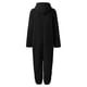 thumbnail image 5 of Gibobby pantalones de yoga Pijama de manga larga de lana artificial para mujer, mono holgado con capucha y cremallera de Color sólido informal, pijama informal de invierno cál(Negro， XXL), 5 of 5