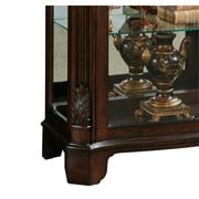 Carved Wood 3 Shelf Curio Cabinet in Cherry Brown Finish by Pulaski Furniture