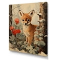 thumbnail image 2 of Designart "Winter Adventure with Brown Deer I" Animals Canvas Wall Art - Traditional Brown Fox Bedroom Canvas Wall Art, 2 of 6